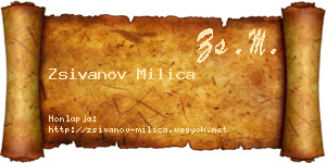 Zsivanov Milica névjegykártya